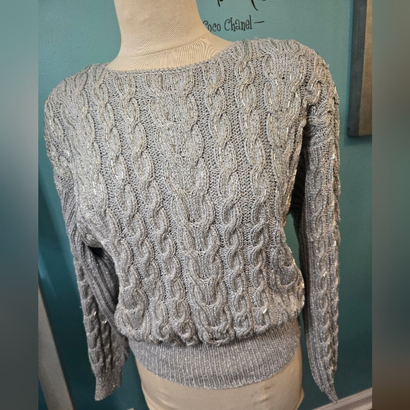 Vintage Lillie Rubin Metallic Silver Sweater - Picture 7 of 7